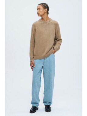 KOTN Crewneck Knit Cotton Sweater Men's Size Medium Fawn